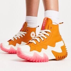 Women's Orange Run Star Motion Hi Sneakers Converse